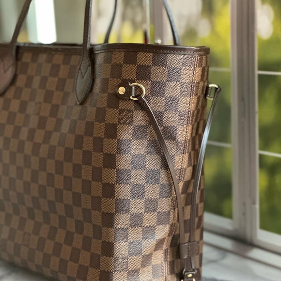 💙Auth Louis Vuitton Neverfull Damier Ebene Mm - Picture 2 of 10